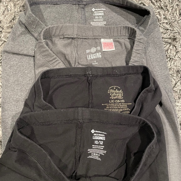 Girls Legging Bundle Size 10-12 Black Grey School Activewear Loungewear - Picture 2 of 7